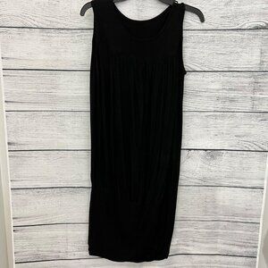 Savi Mom Black Sleeveless Pleated Midi Dress Size M